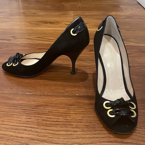 Joan & David Black Suede Heels Size 6 - Picture 5 of 5